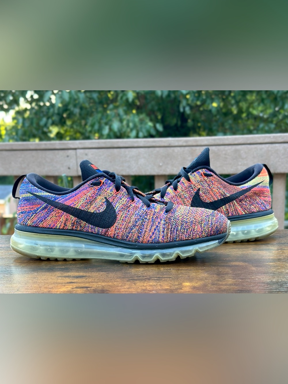 Nike Flyknit Max Multicolor Men's Size 10 Running Shoes Sneakers 620469-012